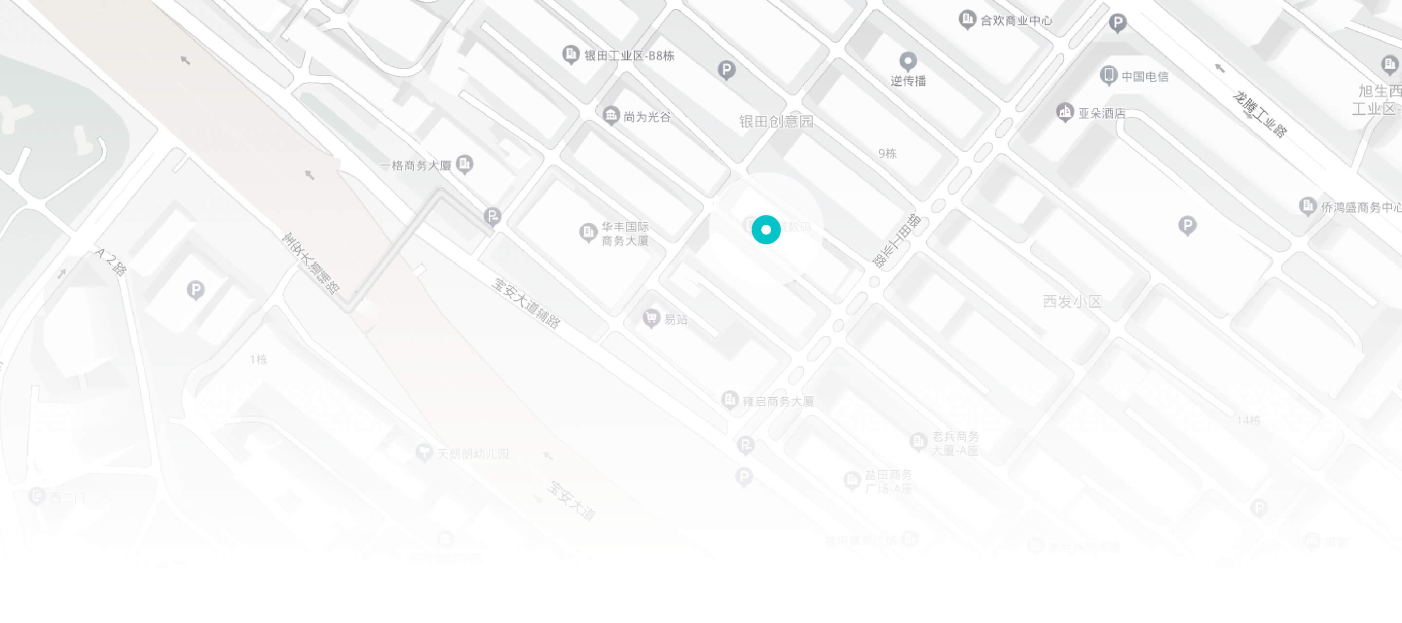 公司位置静态地图,保留原有定位标记